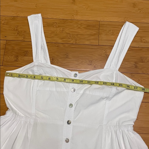 Madewell Button-Front Tiered Midi Dress Size Medium White Sleeveless - Picture 15 of 16